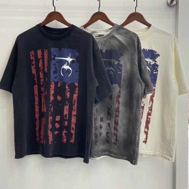 クロスボーダー新型暴徒クラブTHUG CLUBアメリカレトロ半袖水洗いして古い上着tシャツを作ります。|undefined