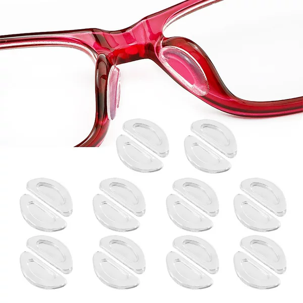Silicone nose pads for eyeglasses, half-moon shaped, non-slip, and designed to raise the nose bridge; new eyewear accessories