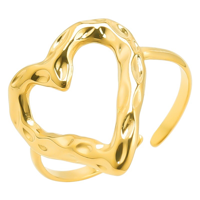 Cross-border explosions open ring men's and women's European and American retro style stainless steel love heart-shaped couple ring jewelry accessories