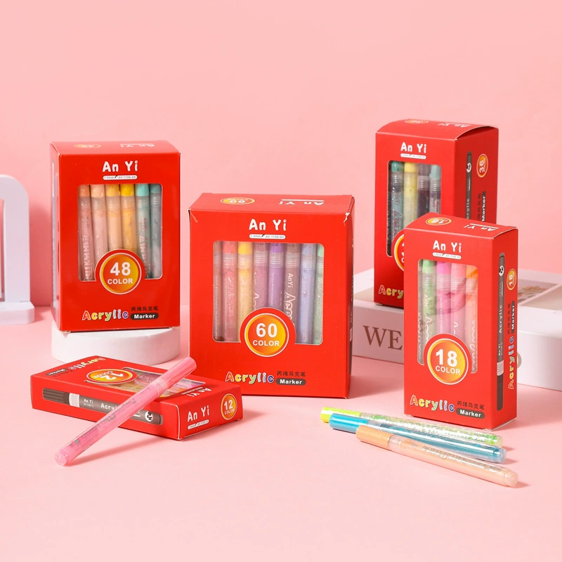 Ins высокое значение акрилового маркерного пера на водной основе быстро высушить 24 цвета изобразительного искусства граффити DIY обувь фотоальбом водонепроницаемый и не выцветает
