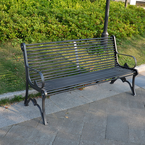 Wholesale outdoor iron park chairs bench welded square chairs outdoor garden leisure cast iron cast aluminum chairs