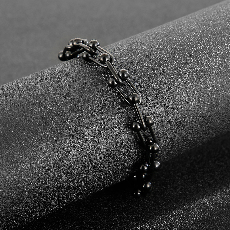 16g Weight PVD Coated Gold Plating Process 18K Real Gold Plated Plating Material Bracelets Classification 304 Stainless Steel Chain Material Daily Occasion 304 Stainless Steel Material U Shape Pattern Unisex Gender Fashion Style Waterproof Non Tarnish, Plating Craft Fashion U Shape Titanium Steel Bracelets Plating Stainless Steel Bracelets 5