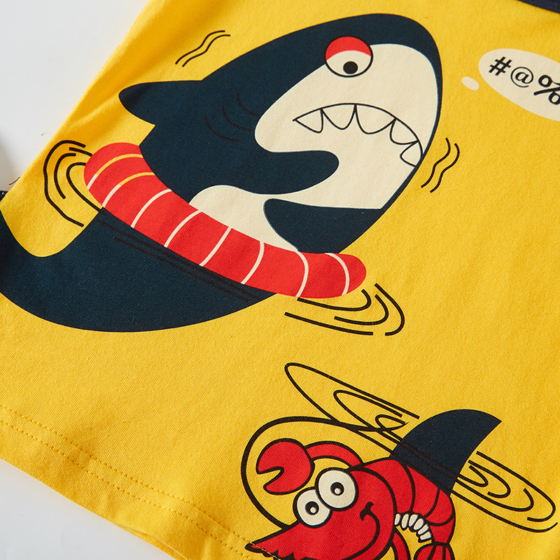 2024 verano estilo coreano niños y bebés todo partido camiseta suelta para niños de dibujos animados impresa marca de moda superior entrega de una pieza