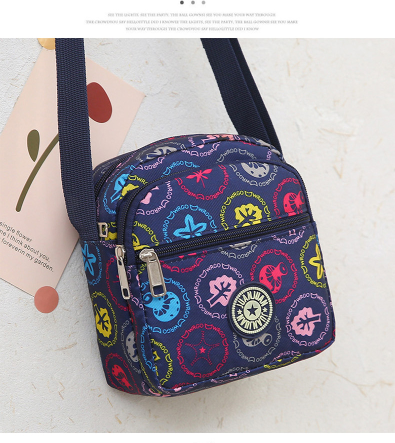 Factory wholesale shoulder sling small flower cloth bag middle-aged women's bag casual nylon canvas bag middle-aged mother bag