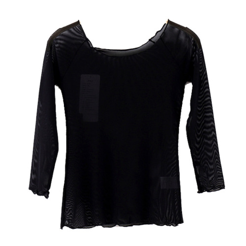 Classical body yoga ballet slimming performance tops women's mesh T-shirts adult modern dance practice clothing