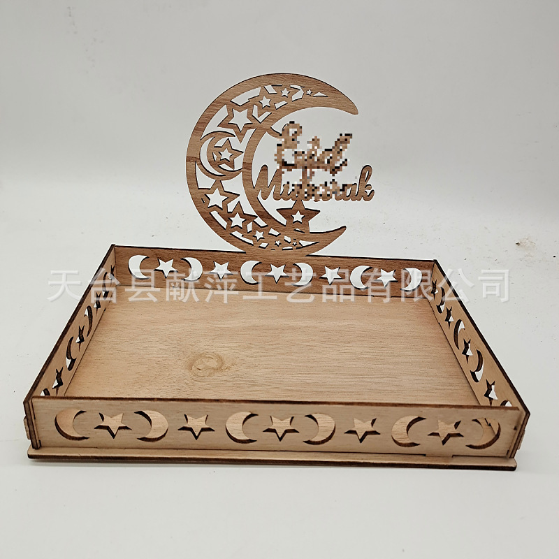 Wooden home furnishings holiday decoration table decorations dessert tray decorations wooden crafts 3