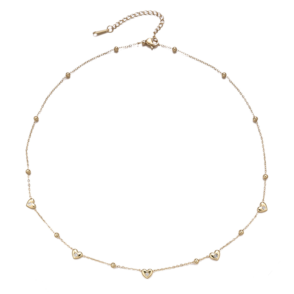 TENA Europa y América collar de acero inoxidable lujo ligero nicho moda amor conjunto de joyas de mano zircon incrustado venta caliente transfronteriza