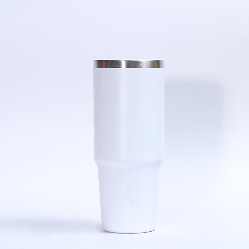 Suministro directo transfronterizo 40oz mango helado taza portátil coche de acero inoxidable taza de pulverización de plástico de doble capa de vacío termo taza