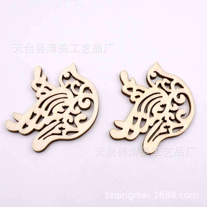 5 decoraciones de aves mezcladas 50mm de largo de madera decoración de aves piezas de madera 10 por paquete