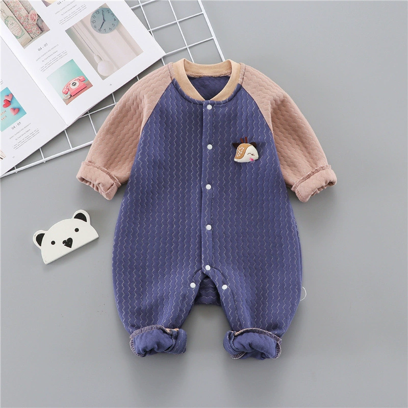 Demi-season children's bodysuit for new born, long-sleeve, cute keep warm spring overall for baby, internet celebrity