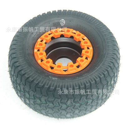 DIY Four-Wheel Beach Cart Motorcycle wheel hub - 13x650-6-tires-3-hole-wheels-orange-decorative-cover
