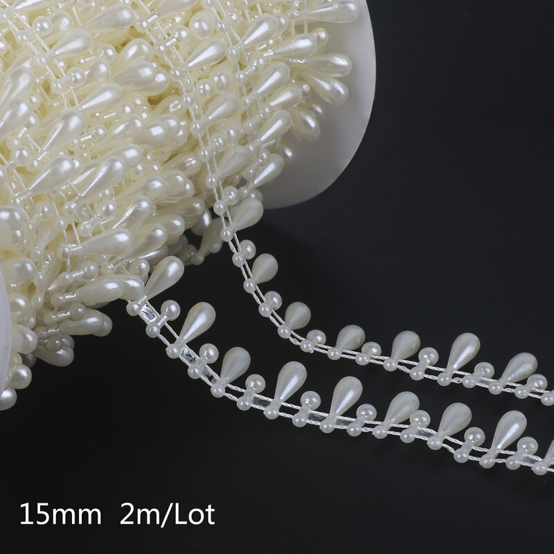 丸い太陽のバラの花の二列の真珠のチェーンの連線の玉のウェディングドレスのチェーンdiyの手作りの部品の髪飾りの材料|undefined