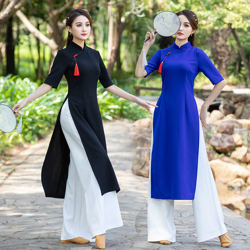Yunshang square dance classical ethnic Chinese style practice clothes slimming dance clothes performance clothes body dance cheongsam 2205