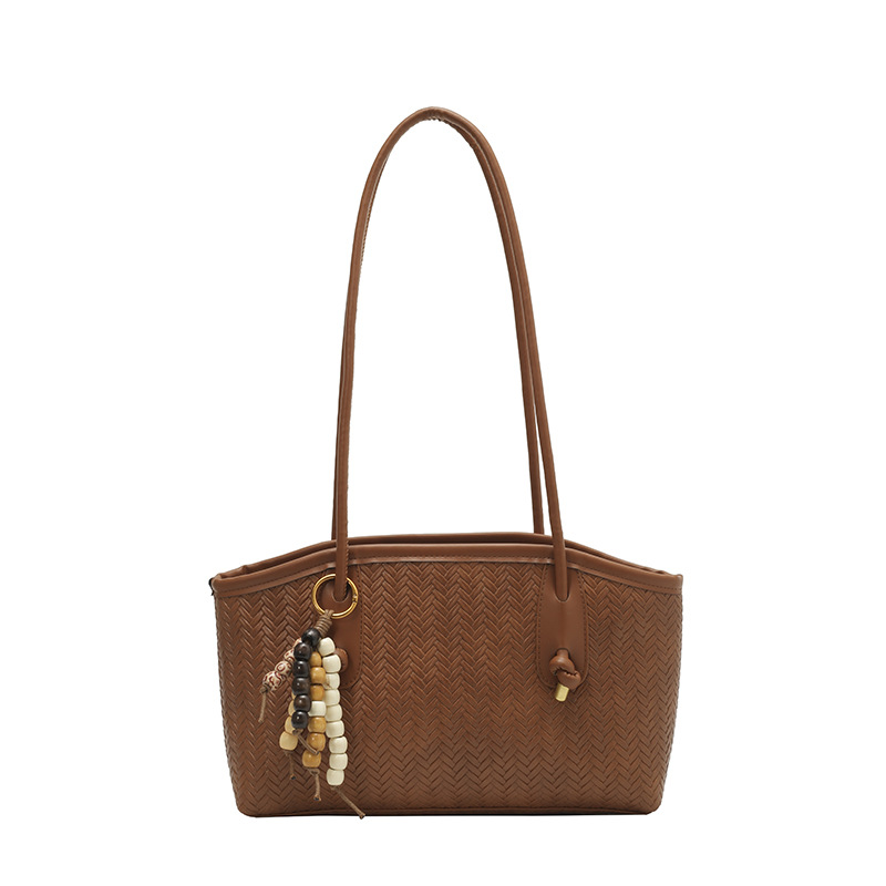 Borsa da pendolarismo alla moda, borsa a tracolla semplice con motivo a rilievo, borsa a spalla singola versatile, borsa da ascella_voghion.com