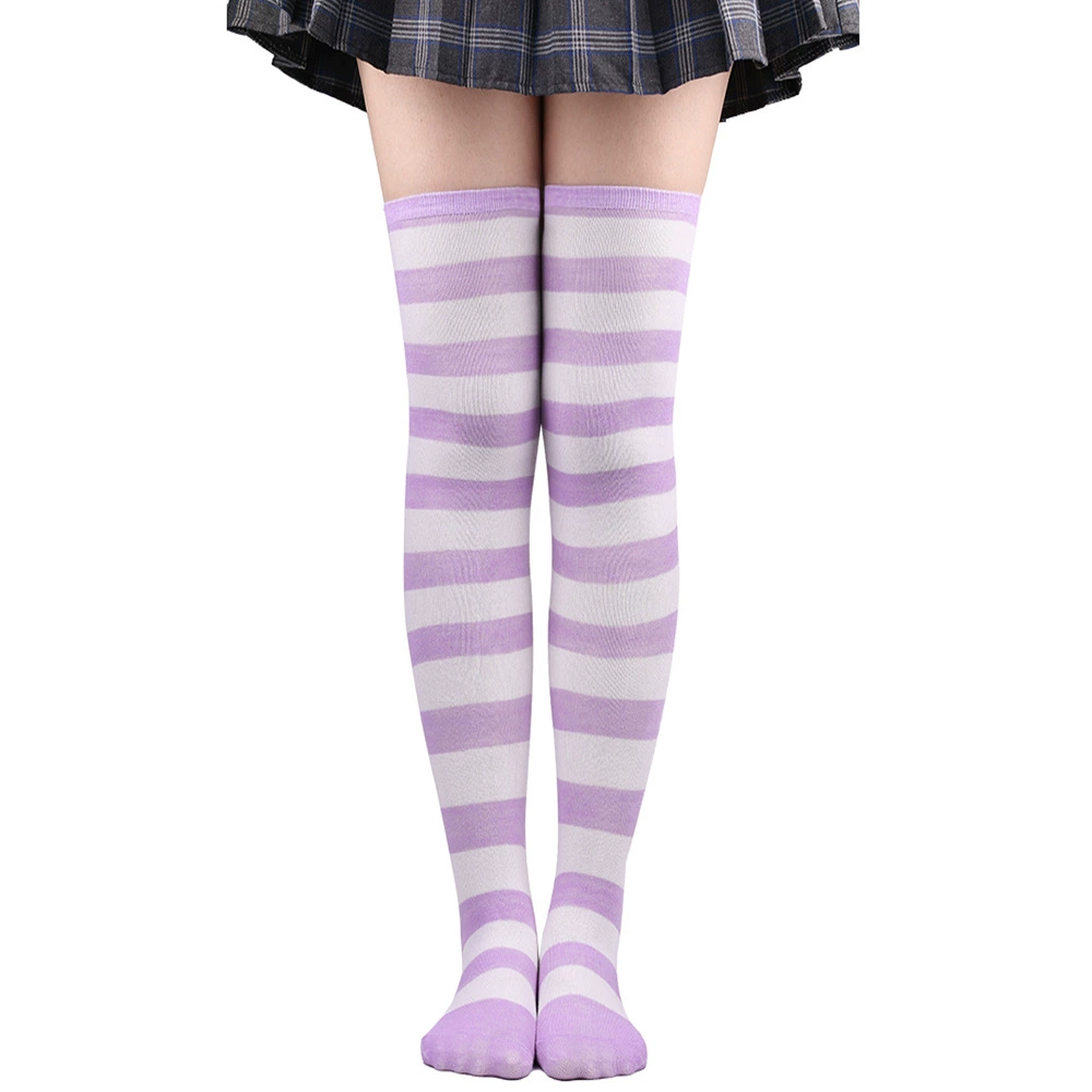 Knee-high Socks Japanese Style, Striped Cosplay & Halloween, Tube 50 cm, Polyester