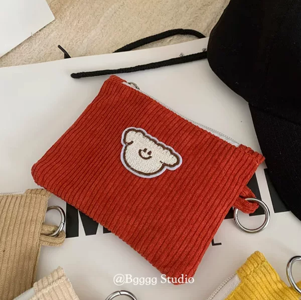 In-stock large-capacity coin purse with Japanese-style cat and dog decorations, canvas handbag for women, portable for students