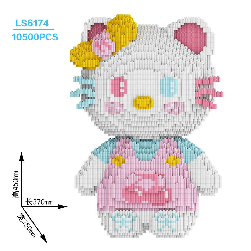 Constructor set Lego DIY small-brick fox toy, multi-size models 17–100 cm, birthday gift