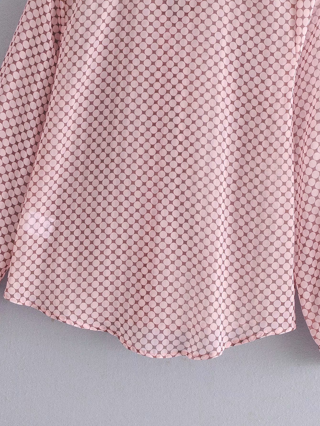 long-sleeved bow-knot polka dot chiffon shirt  NSAM26230