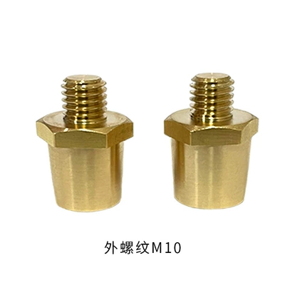 Car battery reducing head M10 \British 3/8 external thread change ordinary pile head brass connector modification accessories (Power supply, ignition system accessories) - m10-male-thread-positive-and-negative-pair