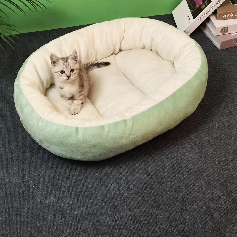 見栄えの良い楕円形のペット小屋、中型および大型の犬小屋マット、冬用の暖かい猫小屋、オールシーズン対応のユニバーサルペット用品|undefined