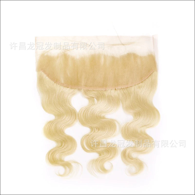 Amazon Supply Wig Factory 18 Inch 613 # Blonde 13X4 Large Hair Piece Frontal Hand-Woven Real Human Hair.