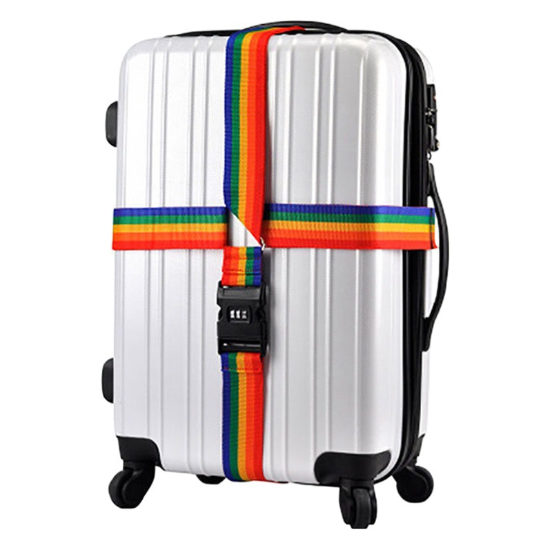 Luggage cross packing belt trolley case strap one-word password lock strap luggage case safety fixed strap