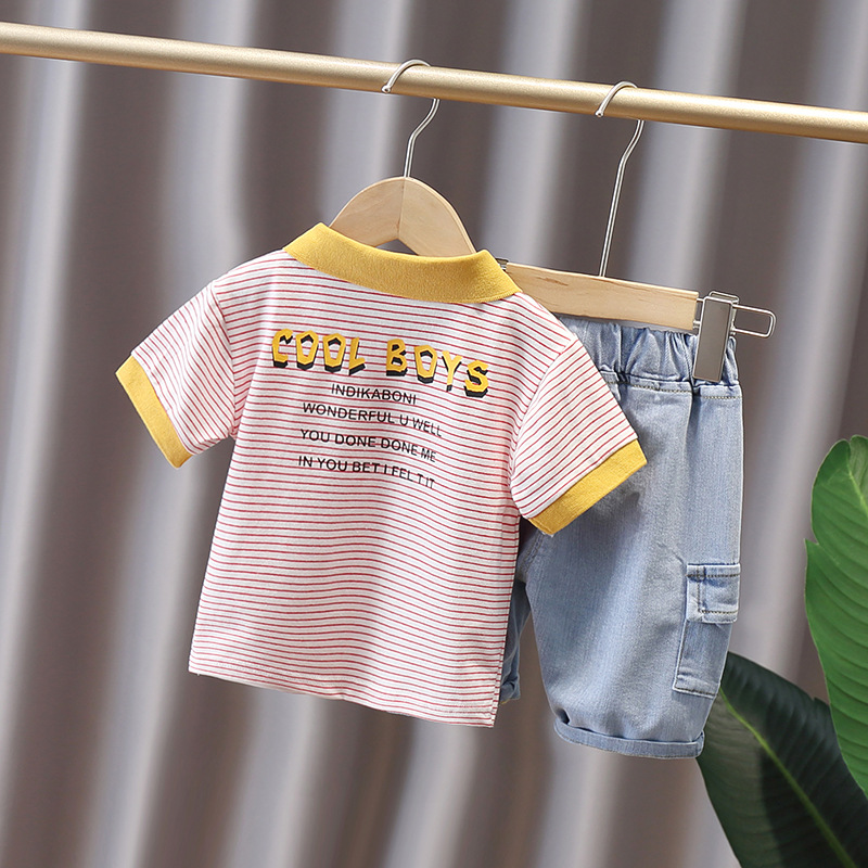 3289 traje de ropa de verano para niños 2023 Nueva ropa de niños guapos de moda Coreano verano bebé traje de dos piezas de moda