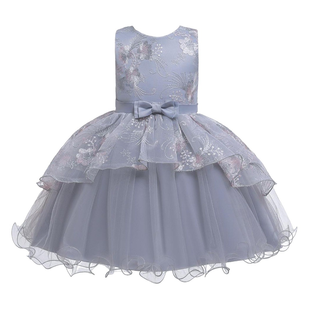Amazon Hot Selling Baby Toddler Wedding Dress Princess Dress Girl Irregular Embroidered Puffy Dress Washing Water Dress