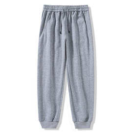 重磅秋冬新款拼接版运动休闲裤华棉显瘦收口抽绳男女同款宽松卫裤