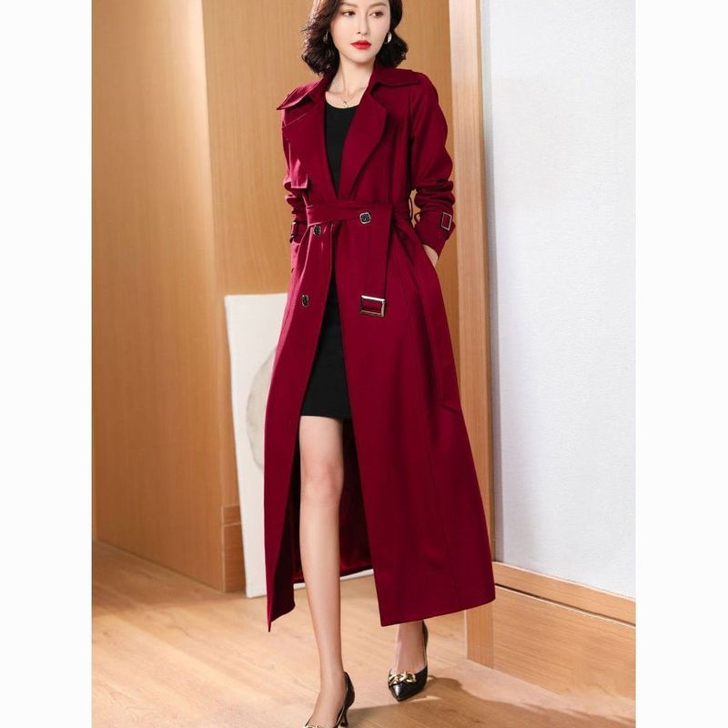 垂感风衣女中长款2025秋冬装韩版气质流行高档过膝大衣女减龄外套|undefined