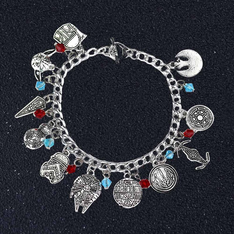 Film and Television peripheral Star Wars black and white warrior BB8 spacecraft combination bracelet foreign trade bracelet