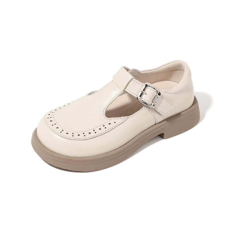 Кожаная обувь для девочек, весенне-осенняя новая детская обувь на мягкой подошве, студенческая обувь в британском стиле, черные туфли принцессы, обувь для выступлений, дропшиппинг