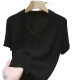 Short-sleeved T-shirt Women's Summer Ice Silk Knitted Sweater Half-sleeved 2025 New Short POLO Lapp Small Shirt Top