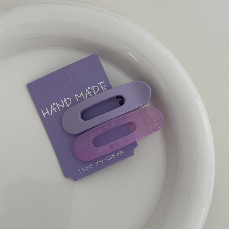 Fermaglio ovale in plastica color crema per capelli set 2_voghion.com