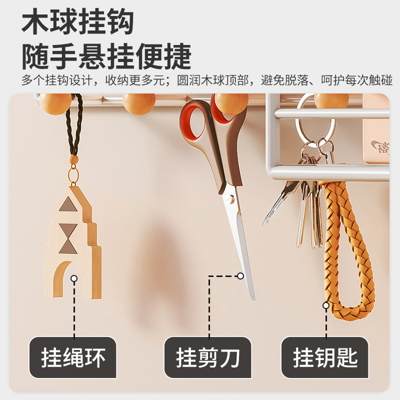 Baño de madera sólida en la pared del soporte del soporte del secador de pelo sin perforación del dormitorio colgar toallas para colocar toallas de papel estante de cosméticos