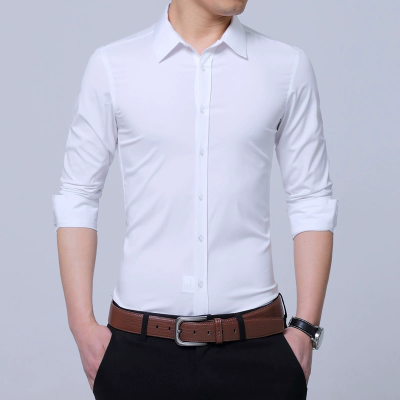 Рубашка, мужской костюм-жакет классический для работы, Slim fit, осень