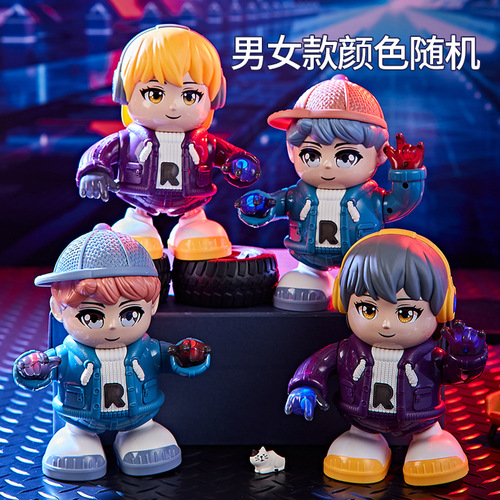 跨境电动玩具摇摆公仔声光跳舞机器人灯光音乐儿童男女孩礼物批发