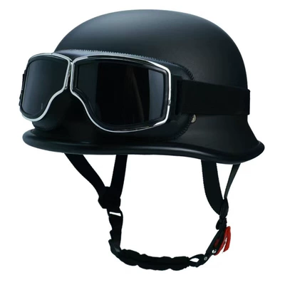 Motosiklet kaskı (dəbilqə) Summer Breathable Sunshade Electric Vehicle - 3c-certification-matte-black-with-goggles-3c-certification-one-size-fits-all-for-men-and-women-head-circumference-54-60cm