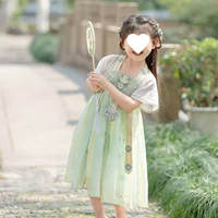 Летнее платье Hanfu для девочек, новый китайский стиль, древний костюм принцессы для детей.