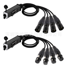 RJ45 Female CAT5 Network Converter to 4 Channel 3Pin XLR