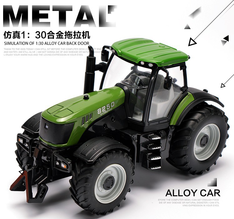 Beauty 1:30 Alloy Farmer Tractor Children Sound Bounce Toy for Boys Gift Ornament Decoration Cross-border