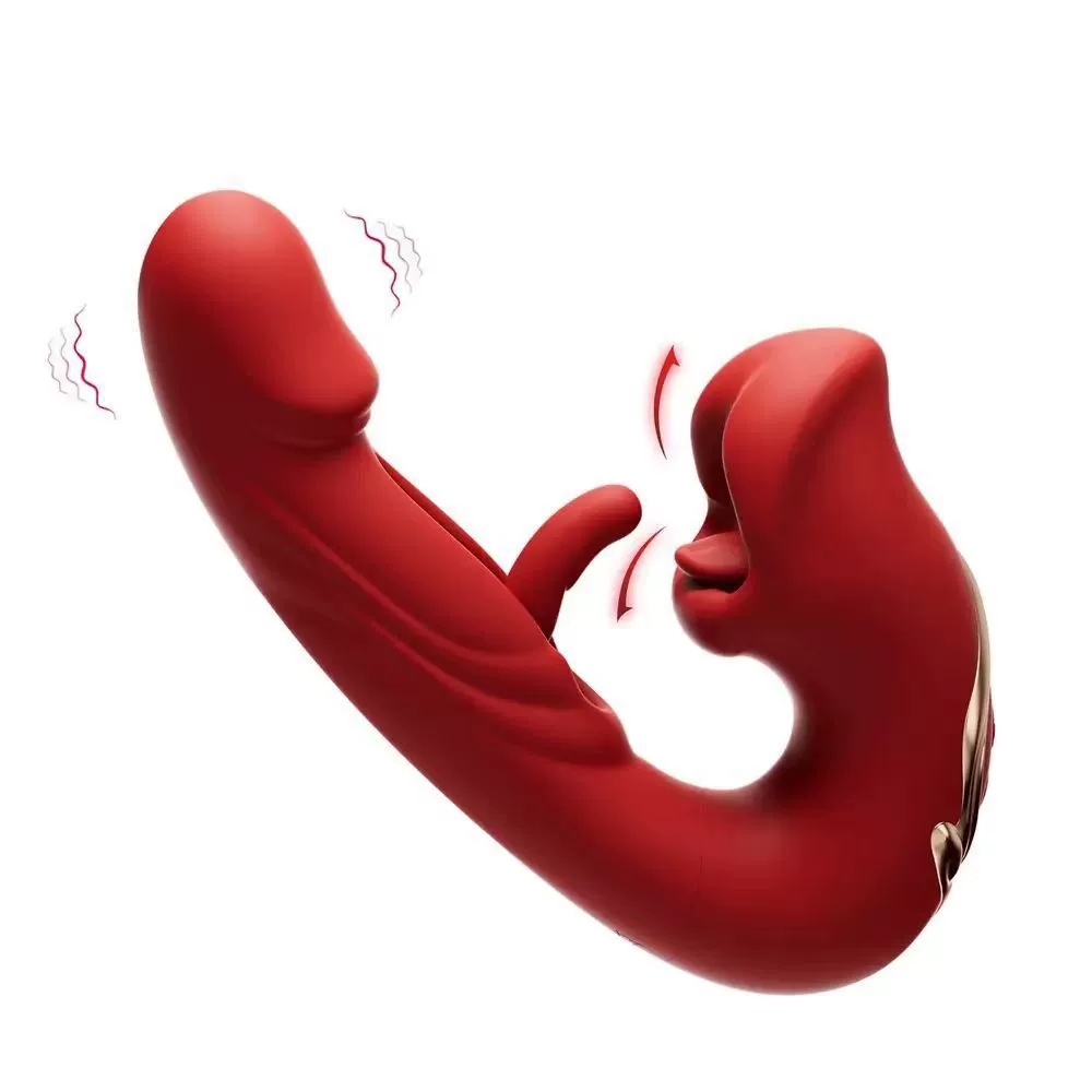 Силиконовый массажёр со спорожнением и вибрацией G-Spot, 7 режимов, аккумуляторный, фиолетовый/красный