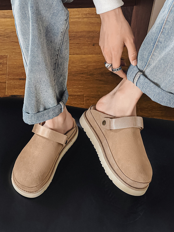 Slippers for Men 2024 New Summer Outer Sandals Outdoor Shoes Trendy Brand High-end Genuine Leather Toe-cap Sandals