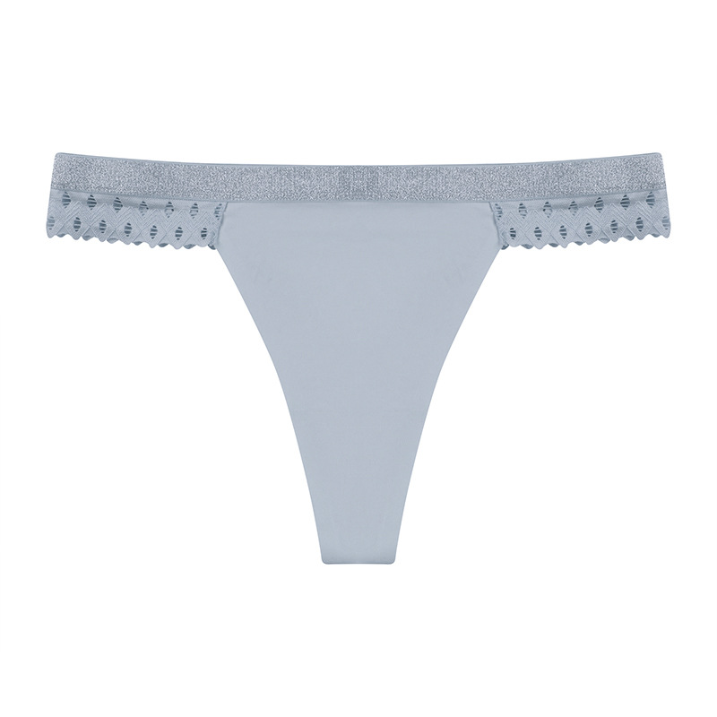 Bragas de cintura baja de seda helada y algodón puro, antibacterianas, encaje jacquard, sin costuras, suministro transfronterizo