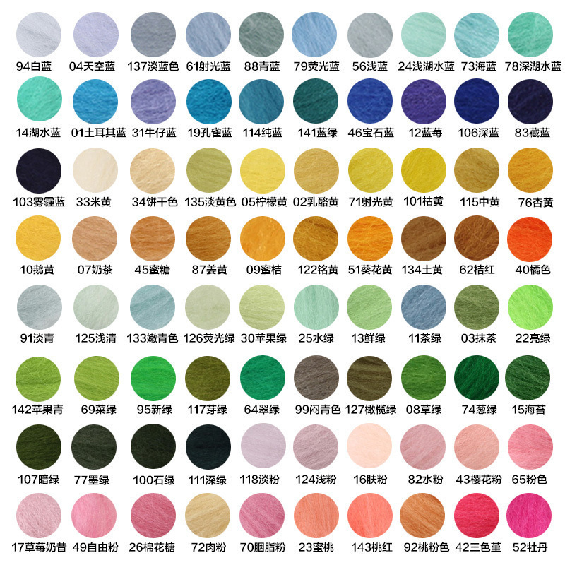 100-Color Wool Felt DIY Needle Felting Handmade Punch Needle Wool Strips Colorful Wool Balls Material Kit Tool Set