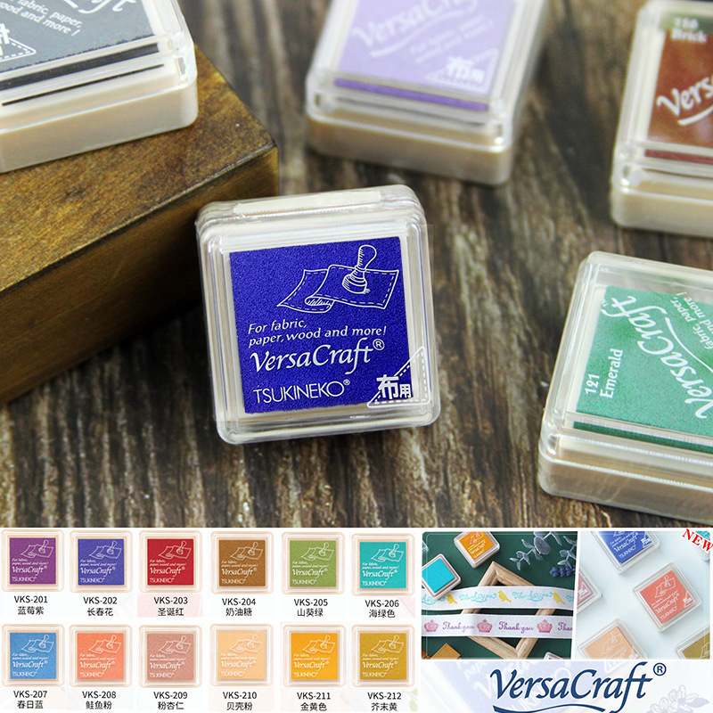 Japan Tsukineko Versacraft Multi-Purpose Rubber Stamp Handbook Handmade Cloth Ink Pad New 12 Colors