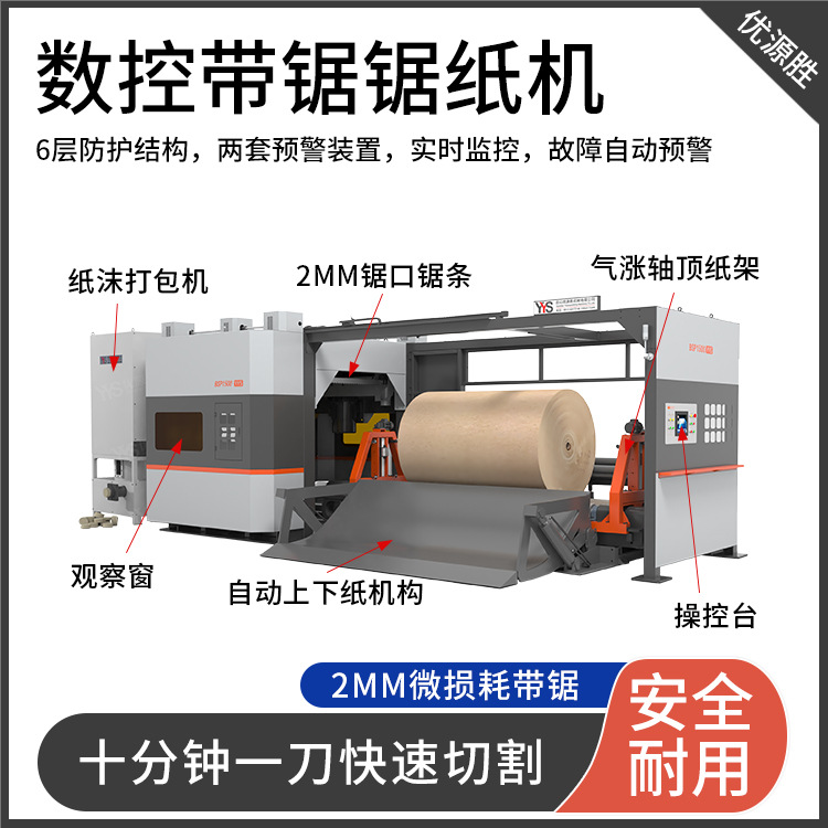 2MM微损耗数控带锯切纸机自动报警升级前后上下纸配置齐全切面好