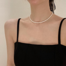 米粒淡水小珍珠项链女法式设计感配饰锁骨链气质网红设计感颈链