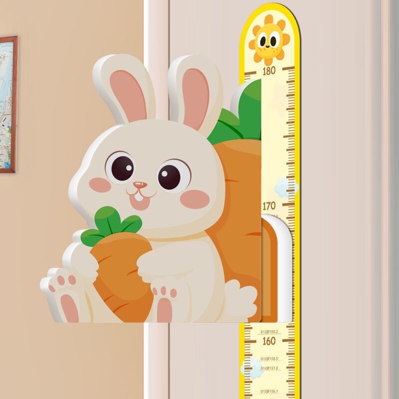 Children's Height Stickers 3D Height Ruler Baby Height Measuring Ruler Magnetic Cartoon Wall Sticker for Measuring Height Removable