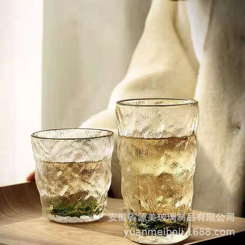 Glaciar vaso de agua taza de vino tinto vidrio de residuos de piedra taza de jugo taza de whisky vidrio esmerilado de cerveza en stock al por mayor